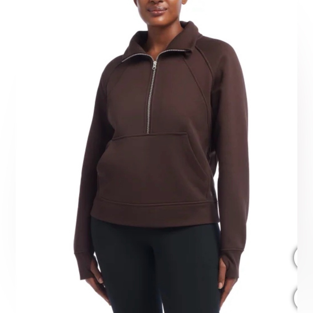 Danskin Brown Half-Zip Sweatshirt